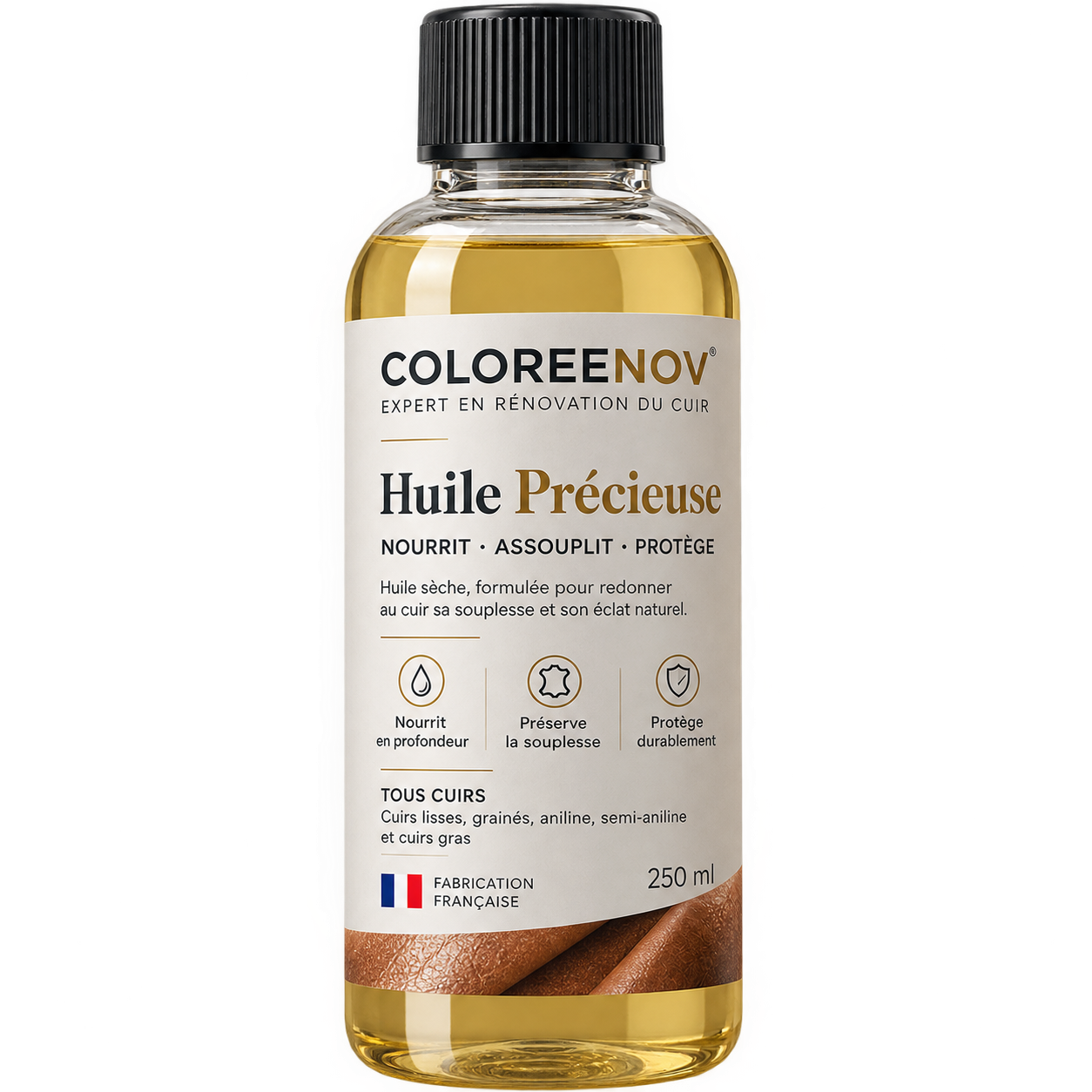 Huile Précieuse Coloreenov — flacon 250ml, huile sèche nourrit, assouplit, protège