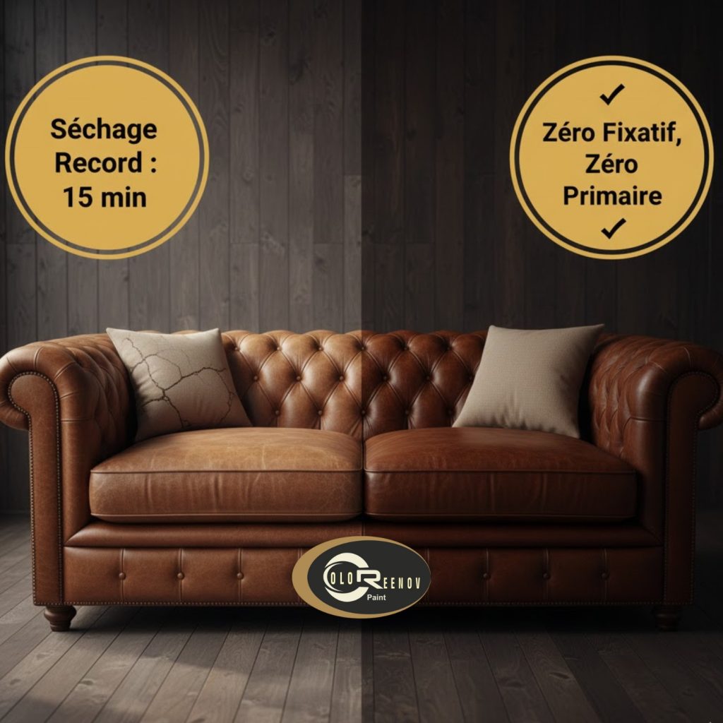 Présentation d'une recooration du cuir avec un avant après