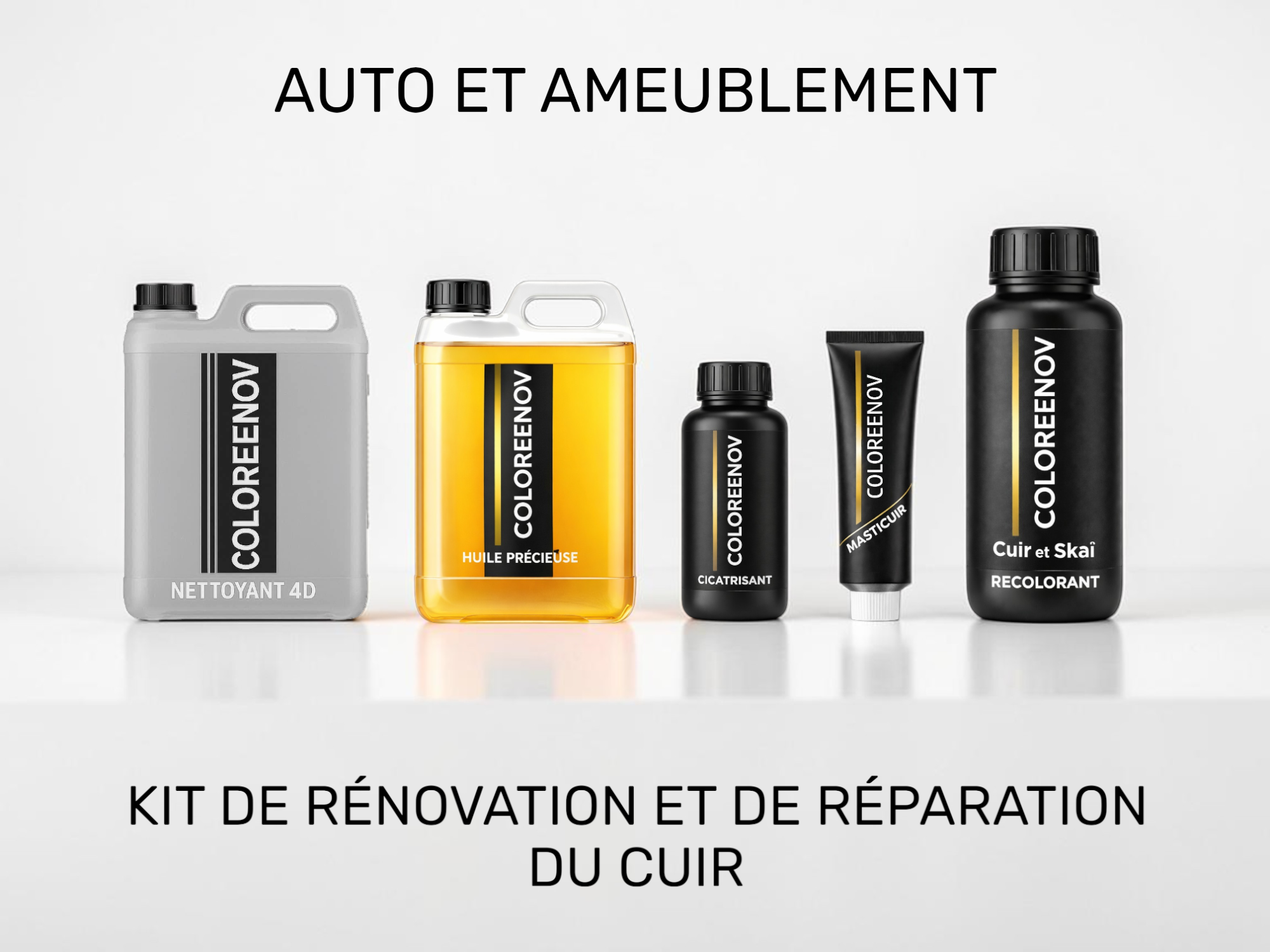 présentation du kit de rénovation du cuir d'ameublement Coloreenov