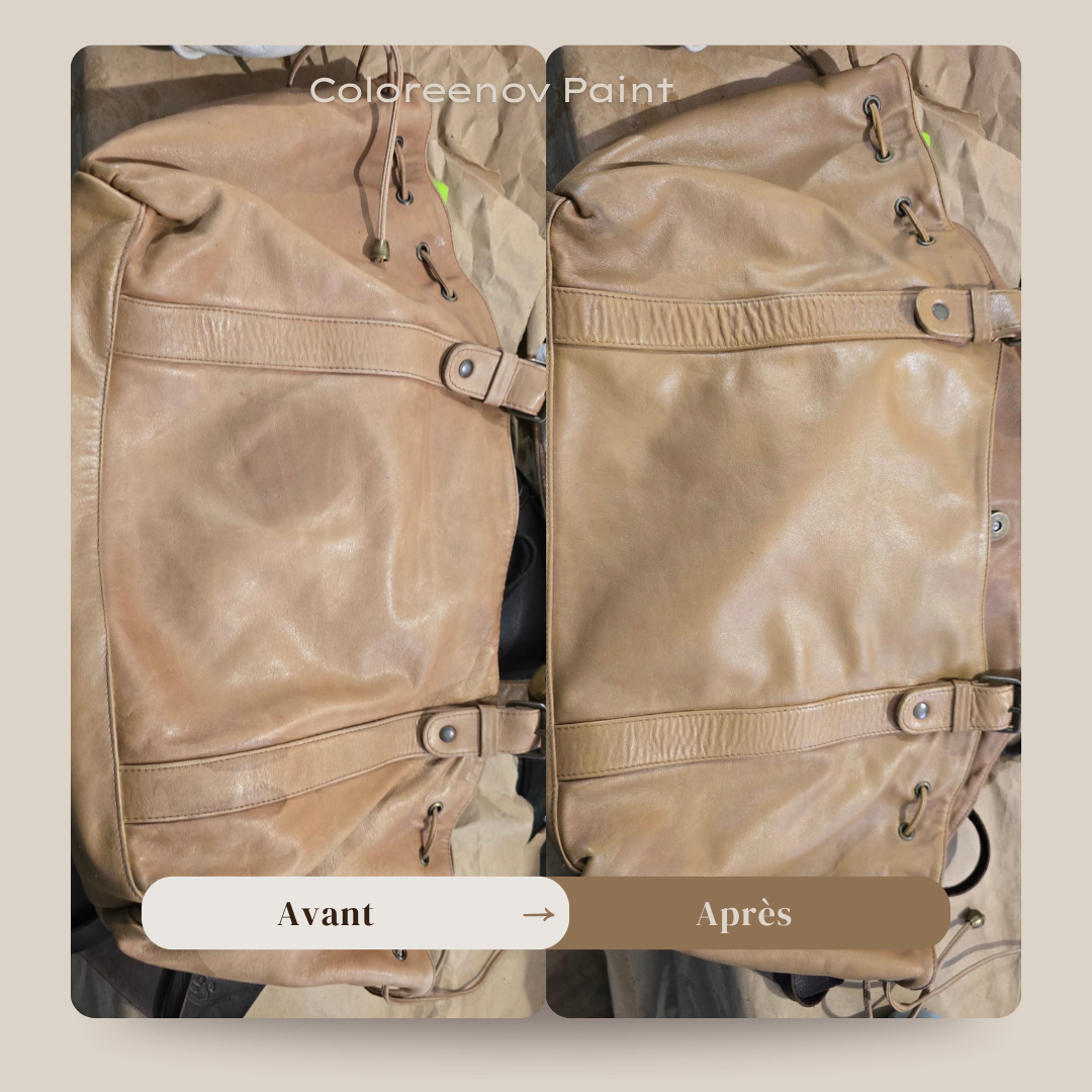 Sac en cuir recolore en beige