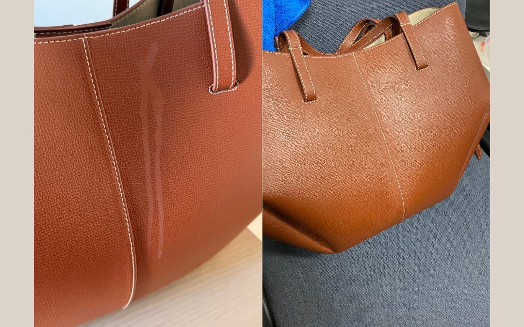 Recoloratio. partielle d'un sac polène avec les produits Coloreenov - Une rénovation réussie par les ateliers Coloreenov