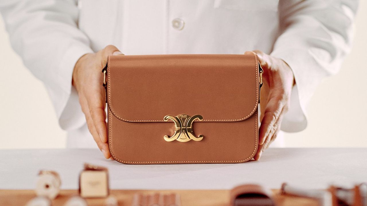 Sac Celine en cuir lisse structuré