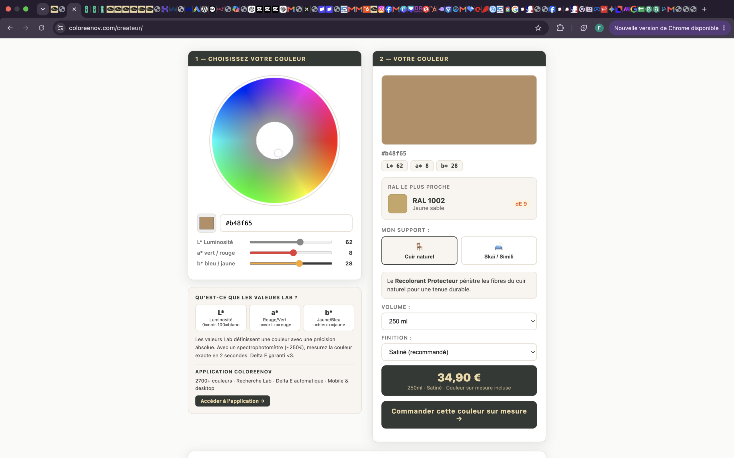 Capture d'écran — Créateur de couleur Coloreenov