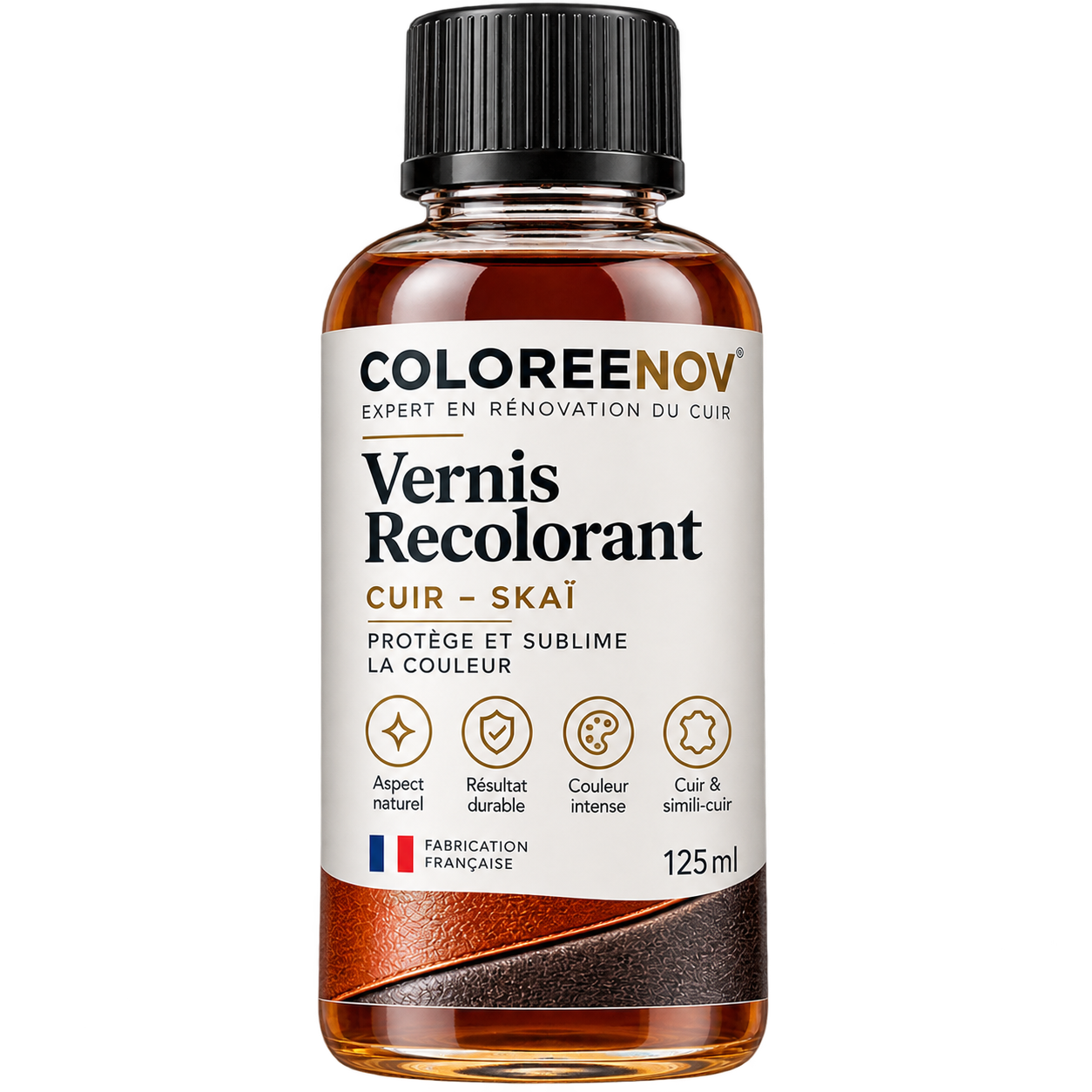 Vernis Cuir et Skaï Coloreenov incolore pour protéger le cuir